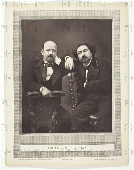 Émile Erckmann (French writer, 1822-1899) and Alexandre Chatrian (French writer, 1826-1890), c. 1876 Creator: Pierre Petit.