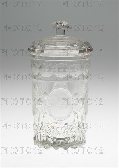 Covered Beaker, Bohemia, c. 1820/25. Creator: Bohemia Glass.