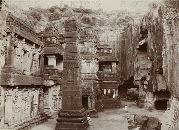 Khalias Rock-Hewn Temple, Ellora, c. 1890. Creator: Lala Deen Dayal.