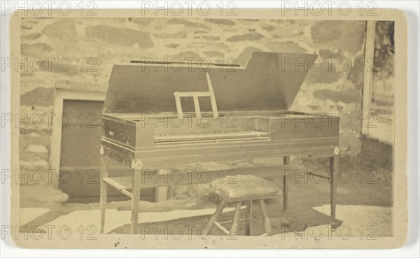 Piano at Washington's Headquarters (Newburgh, New York) ,19th century.  Creator: Remillard.