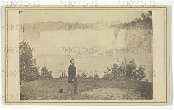 Untitled (Man at Niagara Falls), 19th century. Creator: Rockwood.