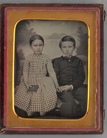 Untitled (Portrait of a Girl and a Boy), 1847. Creator: Samuel Broadbent.