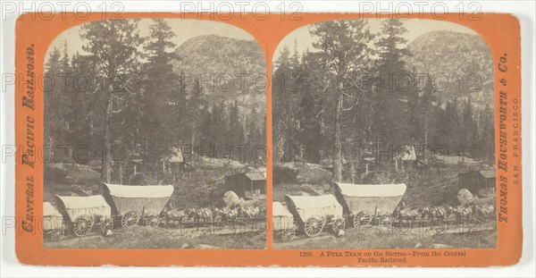 A Full Team on the Sierras - From the Central Pacific Railroad, 1867. Creator: Lawrence & Houseworth.