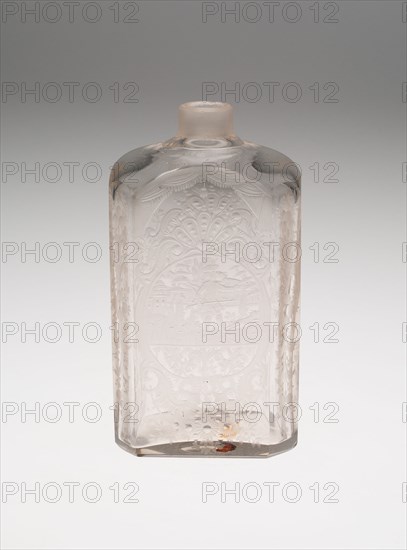 Bottle, Bohemia, Early 18th century. Creator: Bohemia Glass.