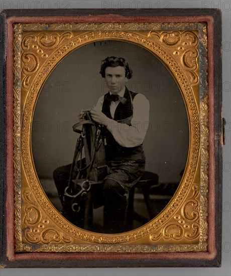 Untitled (Edward France, Harness Maker), 1860. Creator: Wade P. Canal.