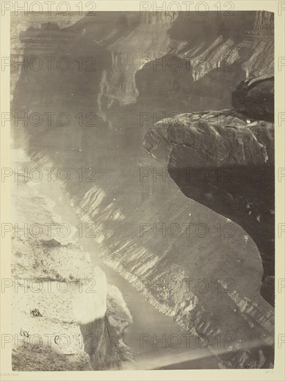 Looking South into the Grand Cañon, Colorado River, Sheavwitz Crossing, 1872. Creator: William H. Bell.