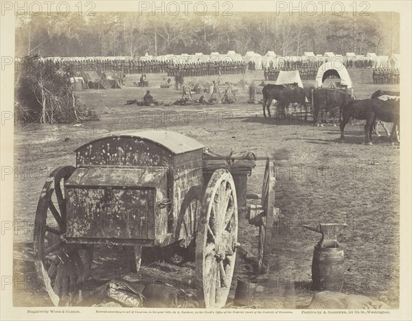 Inspection of Troops at Cumberland Landing, Pamunkey, Virginia, May 1862. Creator: Wood & Gibson.