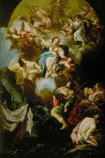 Saint James' Vision of the Virgin of the Pillar, 1750/55. Creator: Antonio González Velásquez.