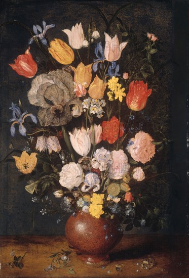 Bouquet of Flowers in an Earthenware Vase, c. 1610. Creator: Anthony van Dyck.