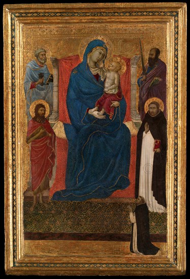 Virgin and Child Enthroned with Saints Peter, Paul, John the Baptist, and Dominic and a Dominican... Creator: Ugolino da Siena.