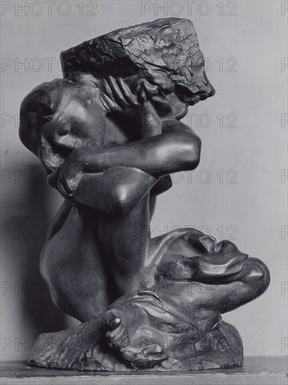 The Fallen Caryatid Carrying Her Stone, Modeled 1881-82, cast 1902/24. Creator: Auguste Rodin.