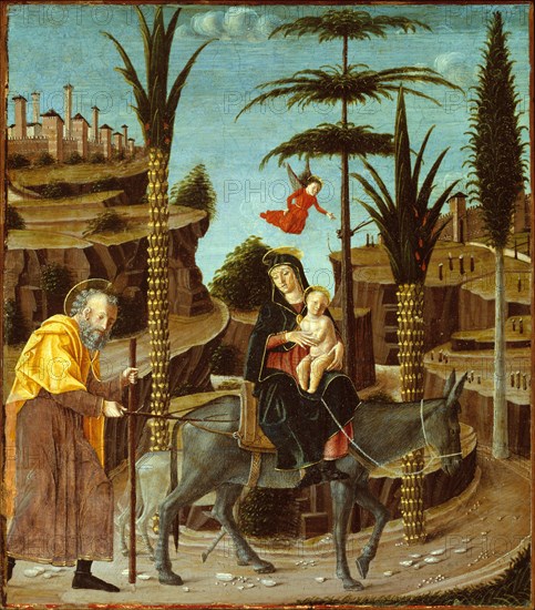 The Flight into Egypt, c. 1485. Creator: Bernardino Butinone.