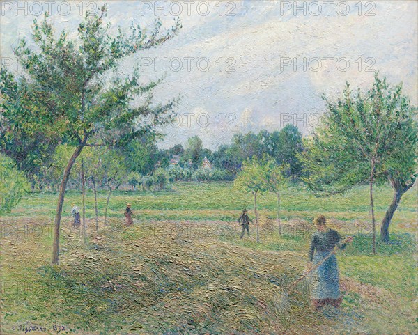 Haymaking at Éragny, 1892. Creator: Camille Pissarro.