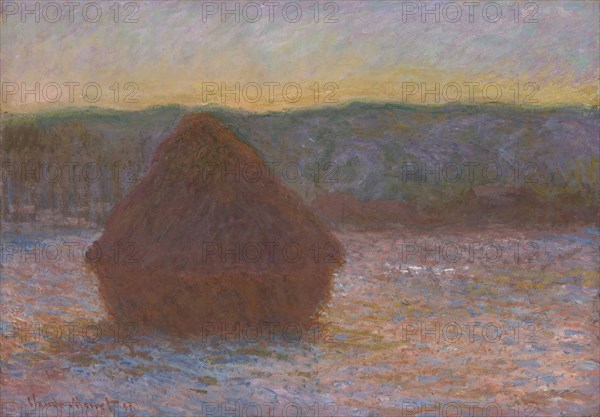 Stack of Wheat (Thaw, Sunset), 1890/91. Creator: Claude Monet.