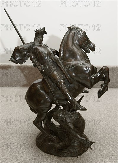 Saint George Slaying the Dragon, 1871. Creator: Emmanuel Fremiet.