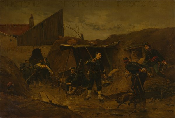 Dans la Tranchée, c. 1875. Creator: Etienne Berne-Bellecour.