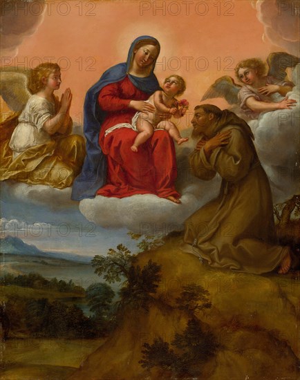 Virgin and Child Adored by Saint Francis, c. 1606/07. Creator: Francesco Albani.