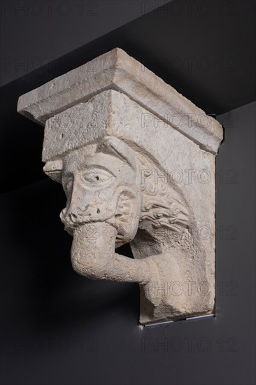 Corbel with Animal Mask with Teeth Fastened on Human Leg from the Monastery Church of... Creator: Unknown.