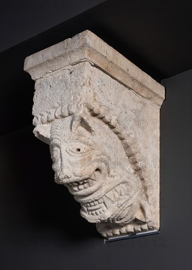 Corbel with Two Animal Masks from the Monastery Church of Notre-Dame-de-la-Grande-Sauve... Creator: Unknown.