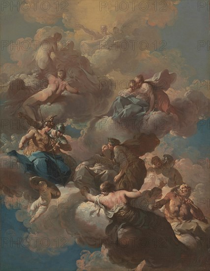 Sketch for a Ceiling Fresco, c. 1740. Creator: Giovanni Domenico Ferretti da Imola.