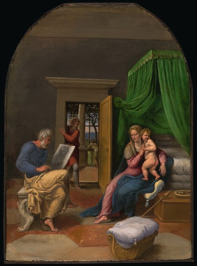 Saint Luke Drawing the Virgin and Christ Child, c. 1535. Creator: Girolamo da Carpi.