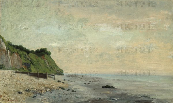 Cliffs on the Sea Coast: Small Beach, Sunrise (Falaise au bord de la mer, vu Petite Plage... Creator: Gustave Courbet.