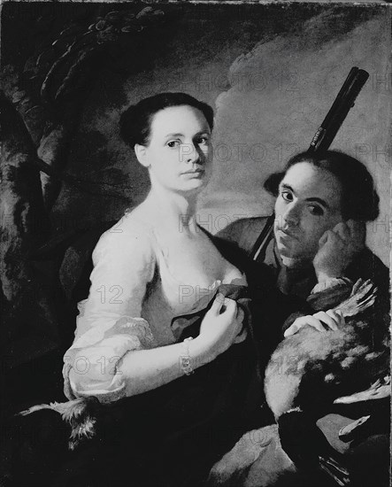 Young Woman with Hunter, c. 1750. Creator: Unknown.