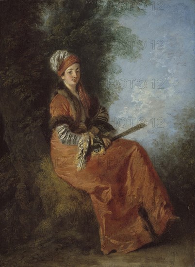 The Dreamer (La Rêveuse), 1712/14. Creator: Jean-Antoine Watteau.