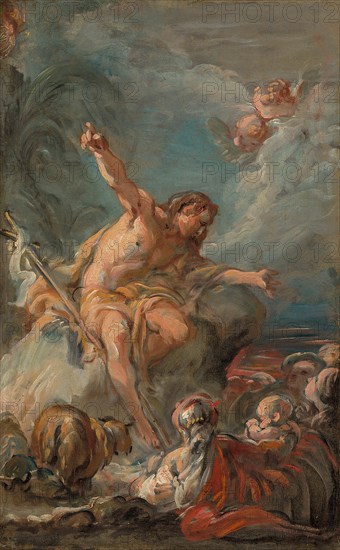 Saint John the Baptist Preaching in the Desert, 1758/64. Creator: Jean-Baptiste Deshays.