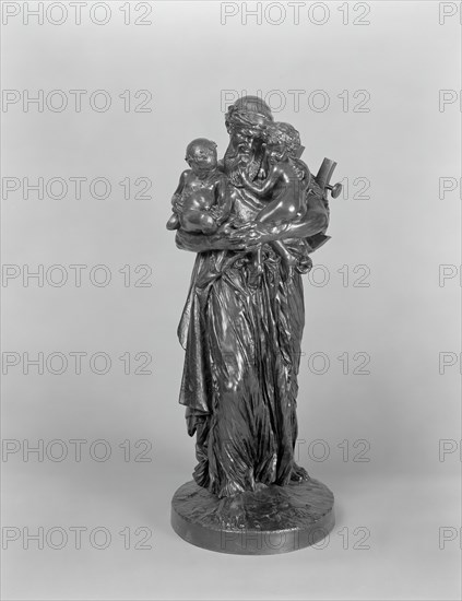 Anacreon with the Infants Bacchus and Cupid, modeled 1878 (cast c. 1893). Creator: Jean-Leon Gerome.