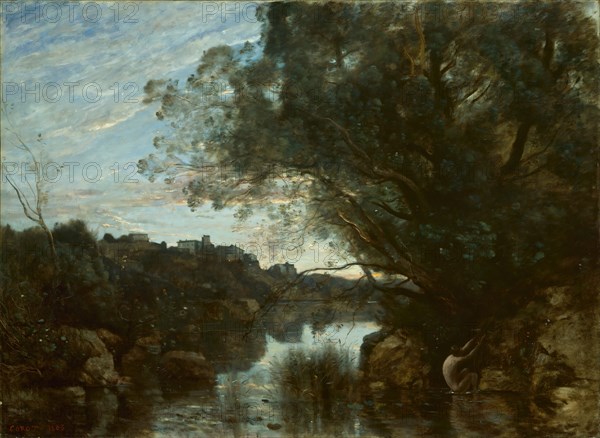 Souvenir of the Environs of Lake Nemi, 1865. Creator: Jean-Baptiste-Camille Corot.