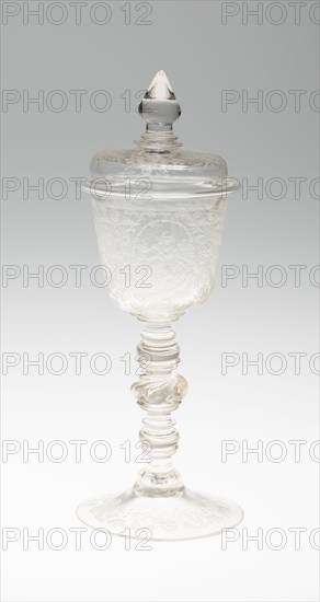 Goblet with Cover, Bohemia, c. 1690. Creator: Bohemia Glass.