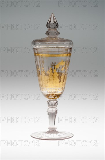 Wine Glass and Cover, Bohemia, c. 1730. Creator: Bohemia Glass.
