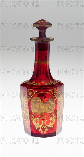 Bottle, Bohemia, Late 19th century. Creator: Bohemia Glass.