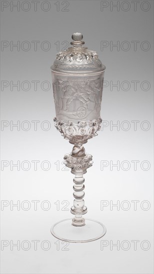 Covered Goblet (Pokal), Bohemia, c. 1730. Creator: Bohemia Glass.