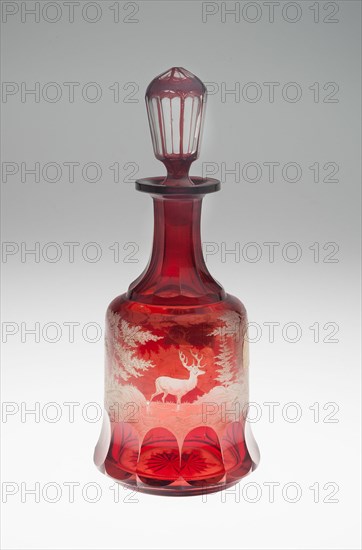 Decanter, Bohemia, c. 1840/50. Creator: Bohemia Glass.