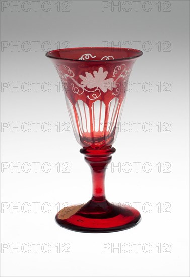 Wine Glass, Bohemia, Mid to late 19th century. Creator: Bohemia Glass.