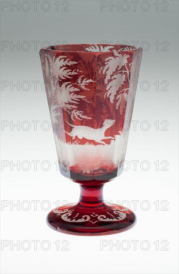 Wine Glass, Bohemia, Mid to late 19th century. Creator: Bohemia Glass.