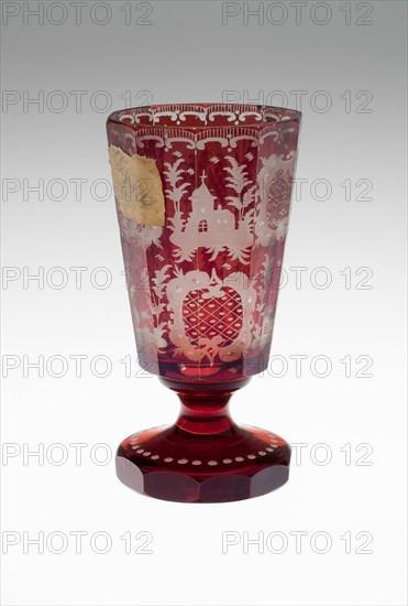 Wine Glass, Bohemia, c. 1850/80. Creator: Bohemia Glass.