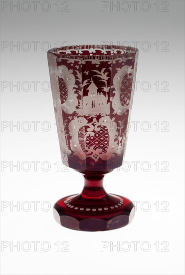 Wine Glass, Bohemia, c. 1850/80. Creator: Bohemia Glass.