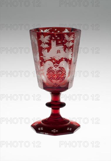 Wine Glass, Bohemia, c. 1850/80. Creator: Bohemia Glass.