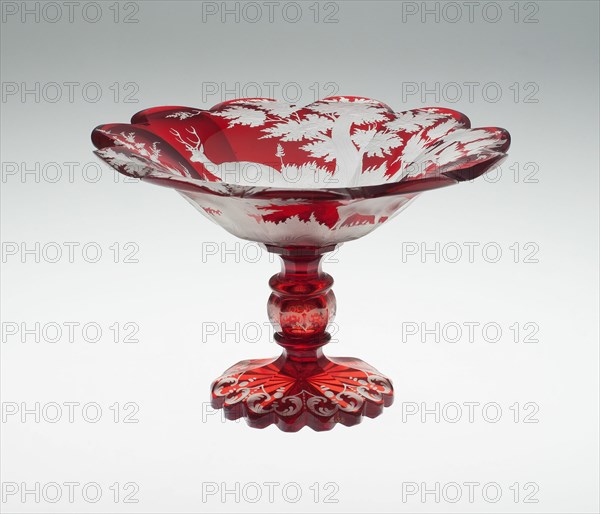 Compote, Bohemia, c. 1850. Creator: Bohemia Glass.