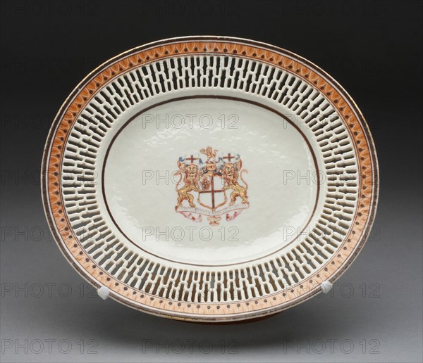 Oval Dish, Jingdezhen, c. 1770. Creator: Jingdezhen Porcelain.