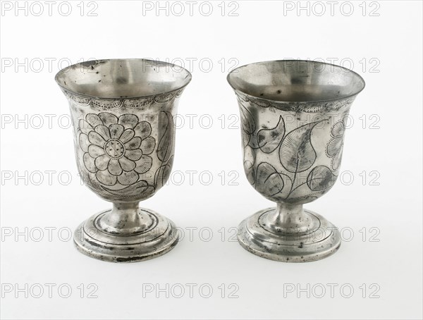 Pair of Footed Goblets, Europe, 18th century. Creator: Unknown.