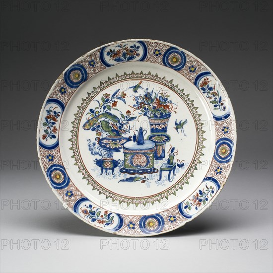 Plate, Delft, c. 1700. Creator: Delftware.