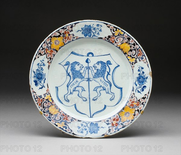 Plate, Delft, c. 1725/40. Creator: Delftware.
