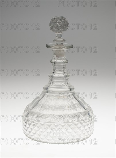 Decanter with Stopper, England, c. 1800. Creator: Unknown.