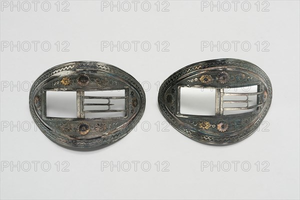 Pair of Shoe Buckles, England, Late 18th to early 19th century. Creator: Unknown.