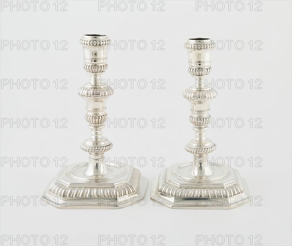 Pair of Candlesticks, England, 1691/92. Creator: Unknown.