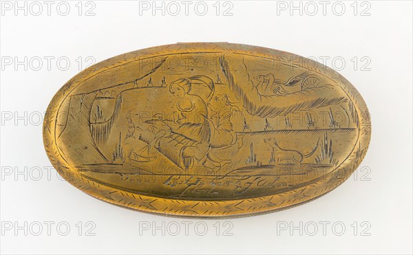 Tobacco Box with Scene of Venus and Adonis, England, early 18th century. Creator: Unknown.